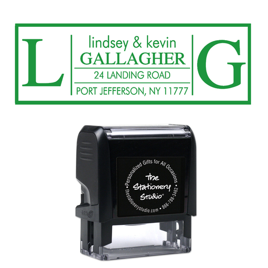 2 Side Initial Address Rectangular Self Inking Stamper